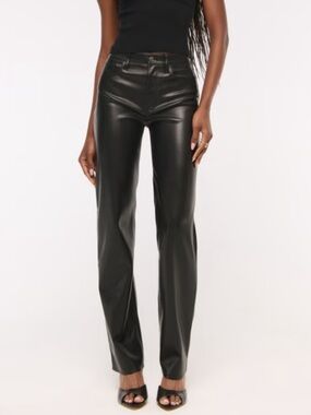 Black Faux Leather Women’s Pants Abercrombie & Fitch